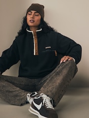 Черный - Columbia Womens Helvetia II Cropped Sherpa Half Snap Fleece - Image 2 of 4
