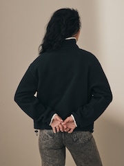 Черный - Columbia Womens Helvetia II Cropped Sherpa Half Snap Fleece - Image 3 of 4