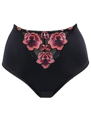Pour Moi Black Soiree Embroidery High Waist Deep Briefs - Image 3 of 4