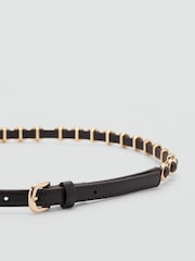Mango Brown Marble Detail Skinny Belt - Image 2 of 4