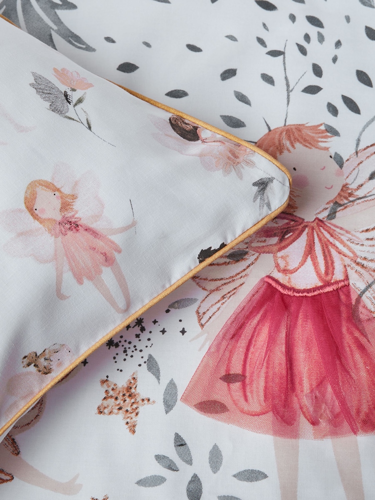 White Fairy Forest Printed Polycotton Duvet Cover and Pillowcase Bedding Set - Image 13 of 13