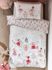 White Fairy Forest Printed Polycotton Duvet Cover and Pillowcase Bedding Set - Image 3 of 13