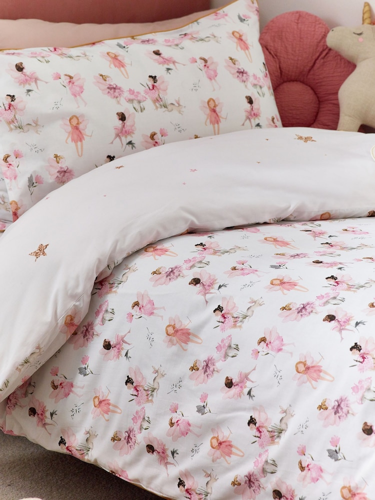 White Fairy Forest Printed Polycotton Duvet Cover and Pillowcase Bedding Set - Image 6 of 13