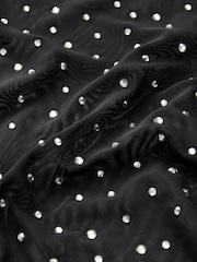 Black Sleeveless Mesh Embellished Top - Image 7 of 7