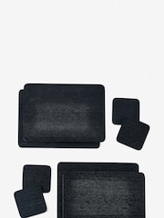 Set of 4 Black Wood Veneer Placemats and Coasters - Image 4 of 4