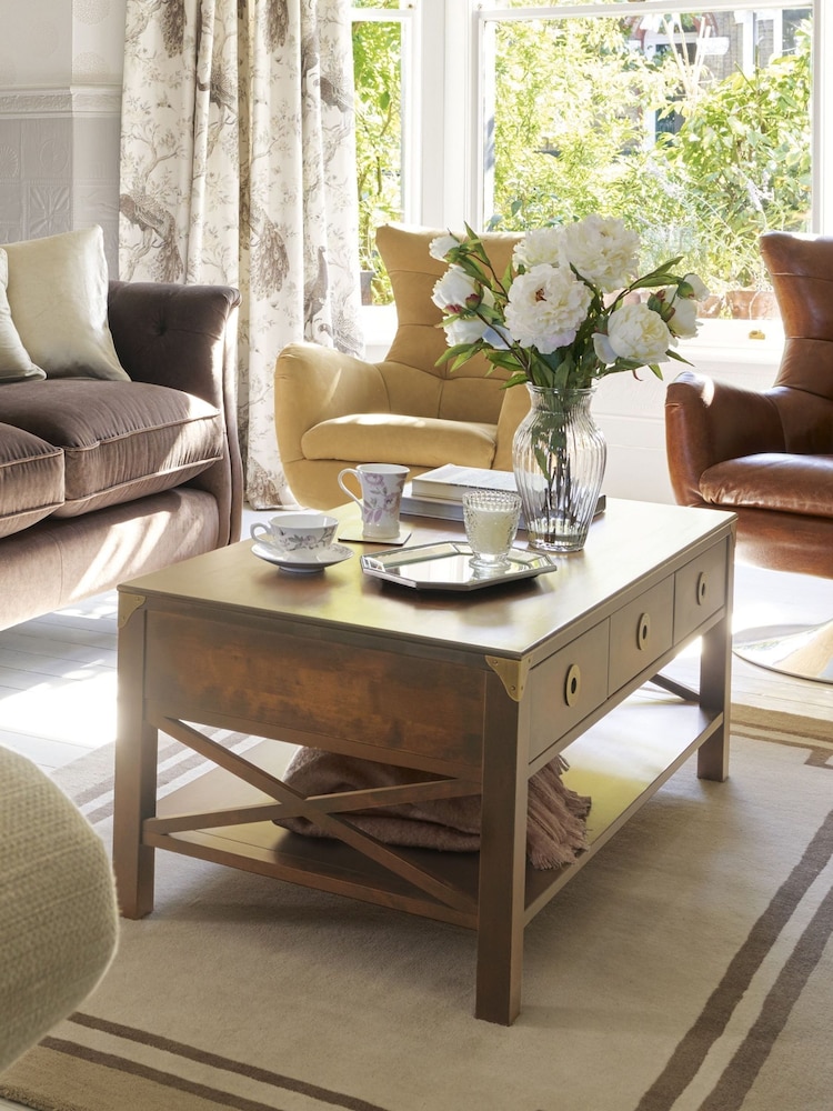 Laura Ashley Honey Gold Balmoral 3 Drawer Coffee Table - Image 2 of 5