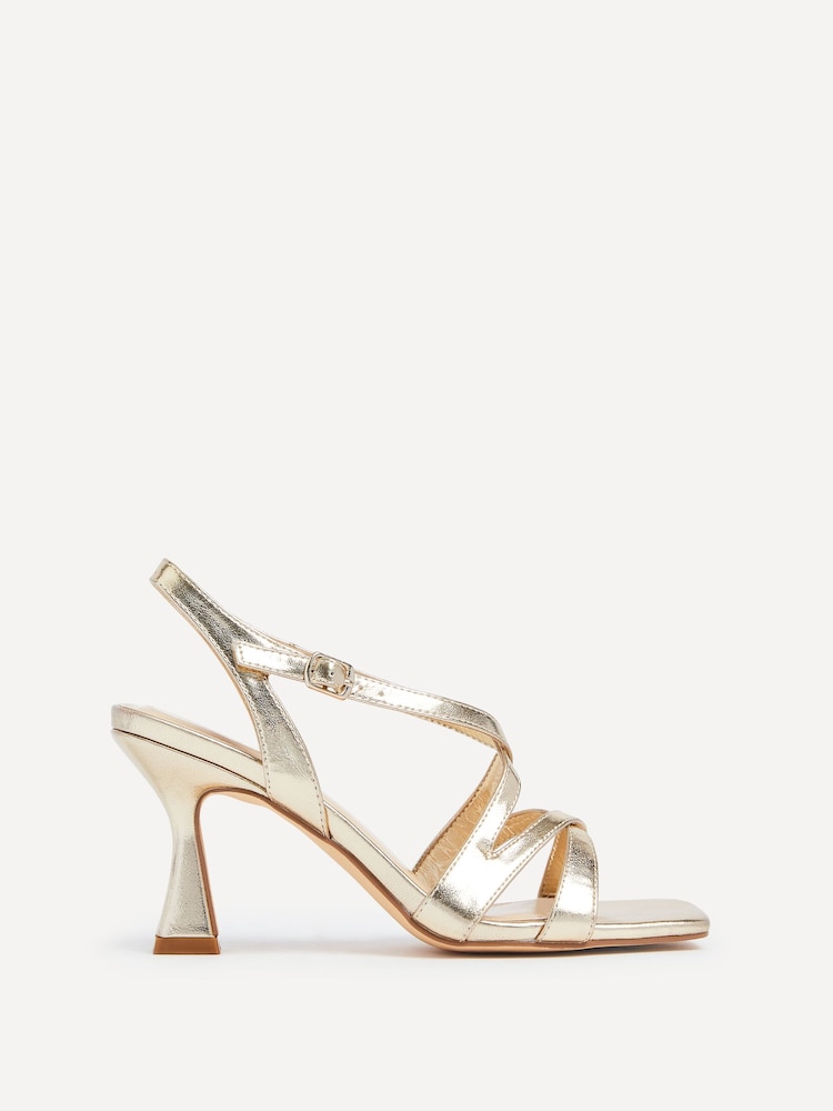 Linzi Gold Liberty Open Toe Strappy Heeled Sandals With Flared Stiletto - Image 2 of 5