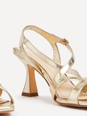 Linzi Gold Liberty Open Toe Strappy Heeled Sandals With Flared Stiletto - Image 5 of 5