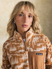 Коричневый - Columbia Womens West Bend II Sherpa Half Zip Fleece - Image 5 of 7