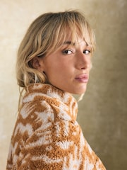 Коричневый - Columbia Womens West Bend II Sherpa Half Zip Fleece - Image 6 of 7