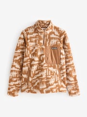 Коричневый - Columbia Womens West Bend II Sherpa Half Zip Fleece - Image 7 of 7