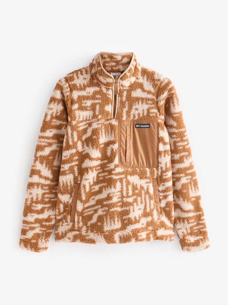 Коричневый - Columbia Womens West Bend II Sherpa Half Zip Fleece - Image 7 of 7