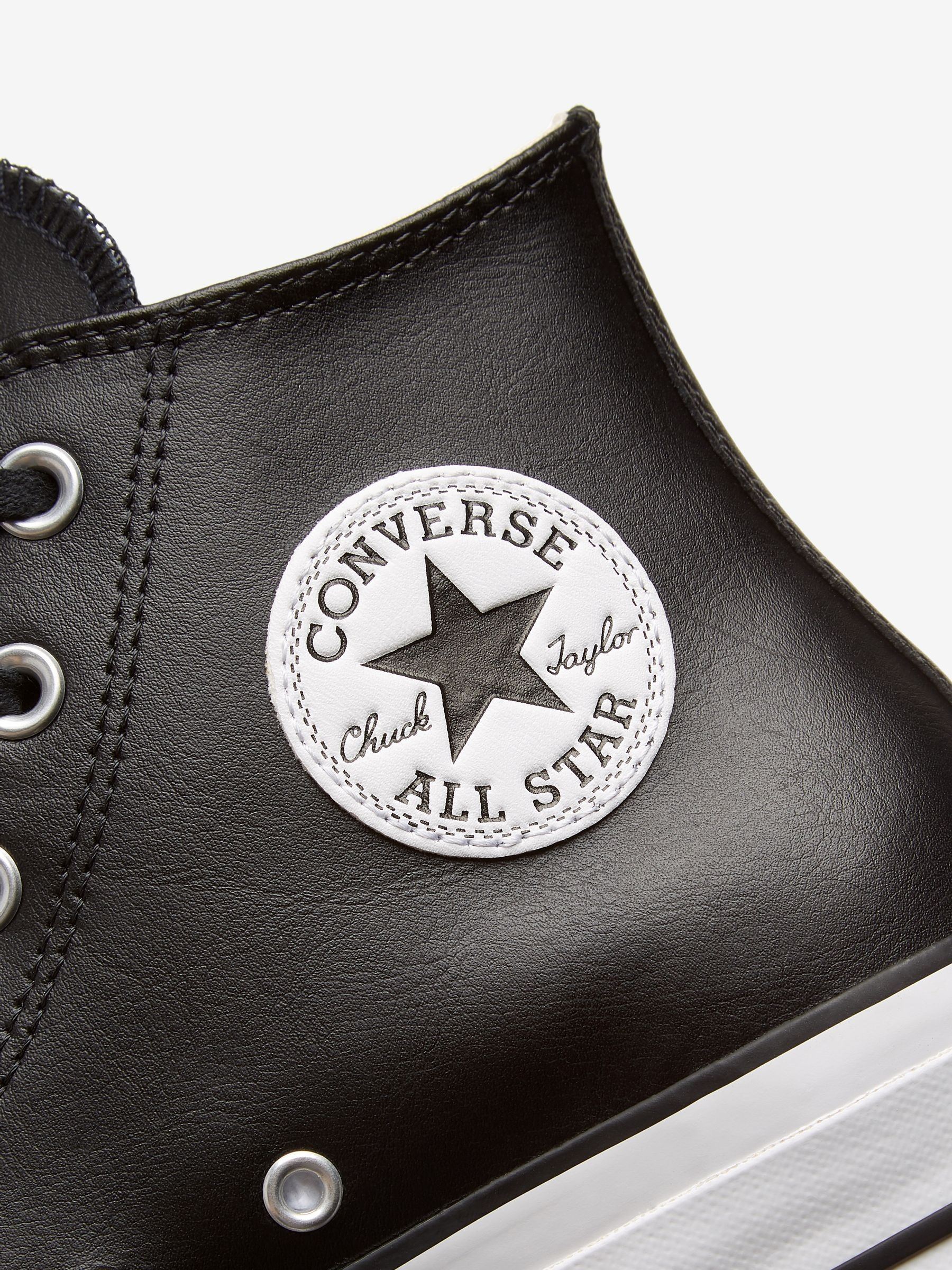 Converse lift high top leather shop