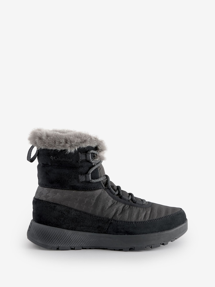 Columbia Slopeside Faux Fur Trim Snow Black Boots - Image 1 of 6
