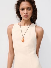 Mango Cream Linen Blend Midi Dress - Image 4 of 7