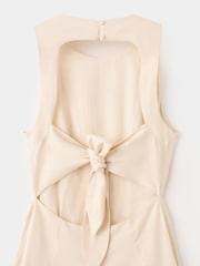 Mango Cream Linen Blend Midi Dress - Image 6 of 7