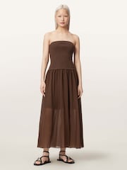 AllSaints Brown Tegan Dress - Image 1 of 6