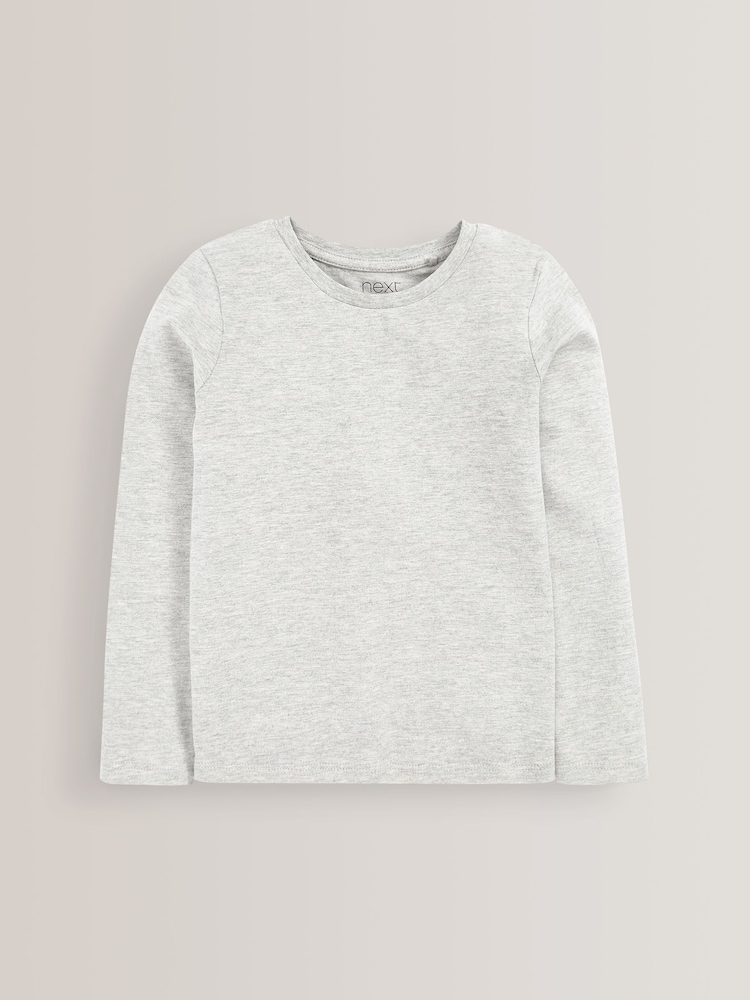 Monochrome Long Sleeve Basic T-Shirts 3 Pack (3-16yrs) - Image 4 of 6