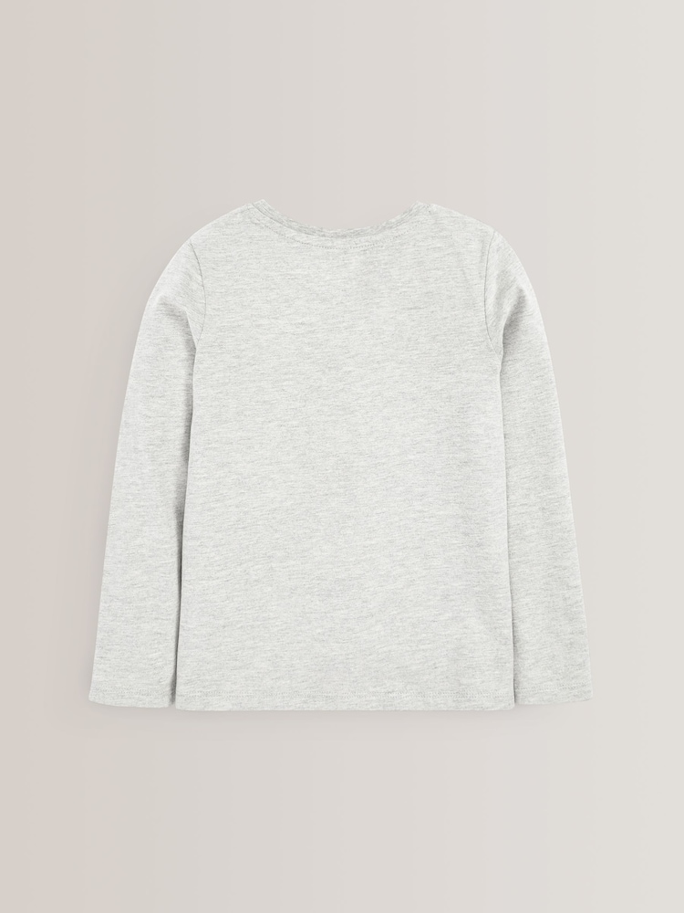 Monochrome Long Sleeve Basic T-Shirts 3 Pack (3-16yrs) - Image 5 of 6