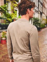 Brown Regular Knitted Long Sleeve Polo Shirt - Image 3 of 7