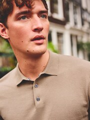 Brown Regular Knitted Long Sleeve Polo Shirt - Image 4 of 7