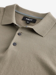 Brown Regular Knitted Long Sleeve Polo Shirt - Image 6 of 7