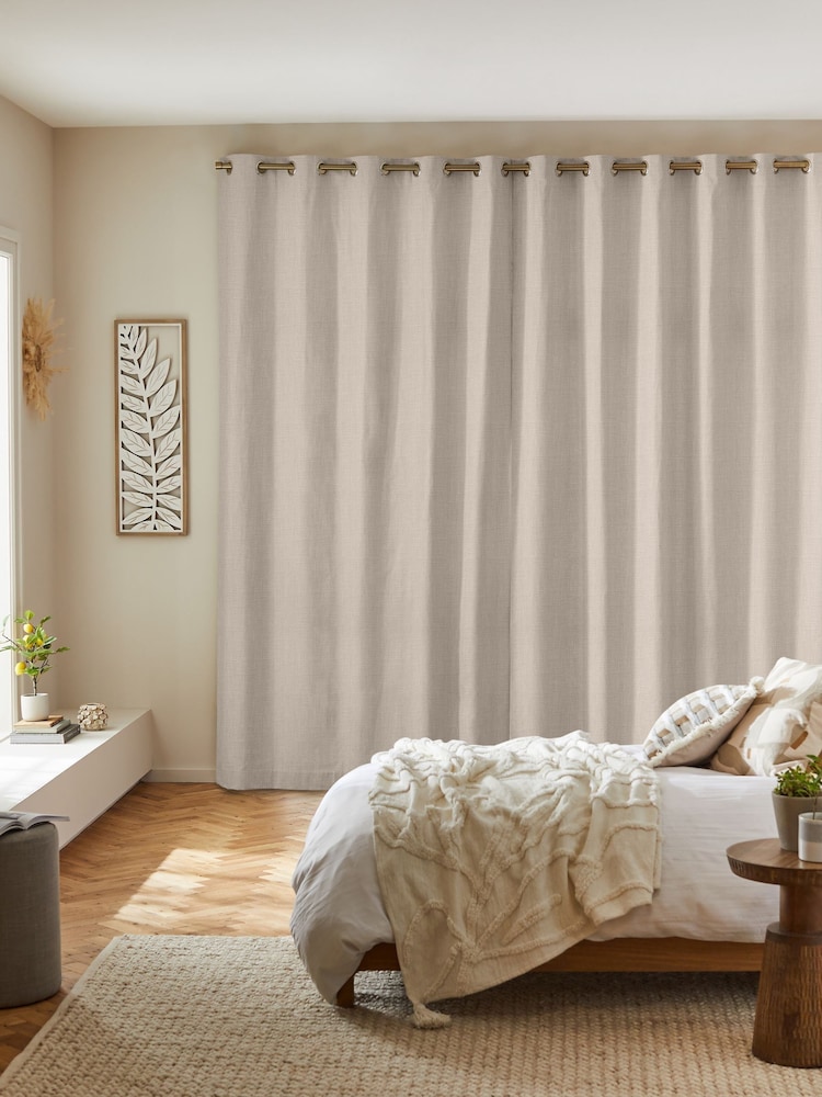 Natural Nikki Made to Measure Cotton/Linen Blend Curtains - Image 2 of 9