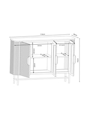 Dark Grey Valencia Marble Mango Wood Slim Sideboard - Image 3 of 9