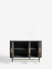 Dark Grey Valencia Marble Mango Wood Slim Sideboard - Image 5 of 9