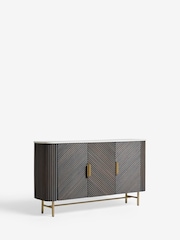 Dark Grey Valencia Marble Mango Wood Slim Sideboard - Image 6 of 9