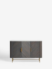 Dark Grey Valencia Marble Mango Wood Slim Sideboard - Image 7 of 9