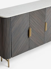 Dark Grey Valencia Marble Mango Wood Slim Sideboard - Image 8 of 9
