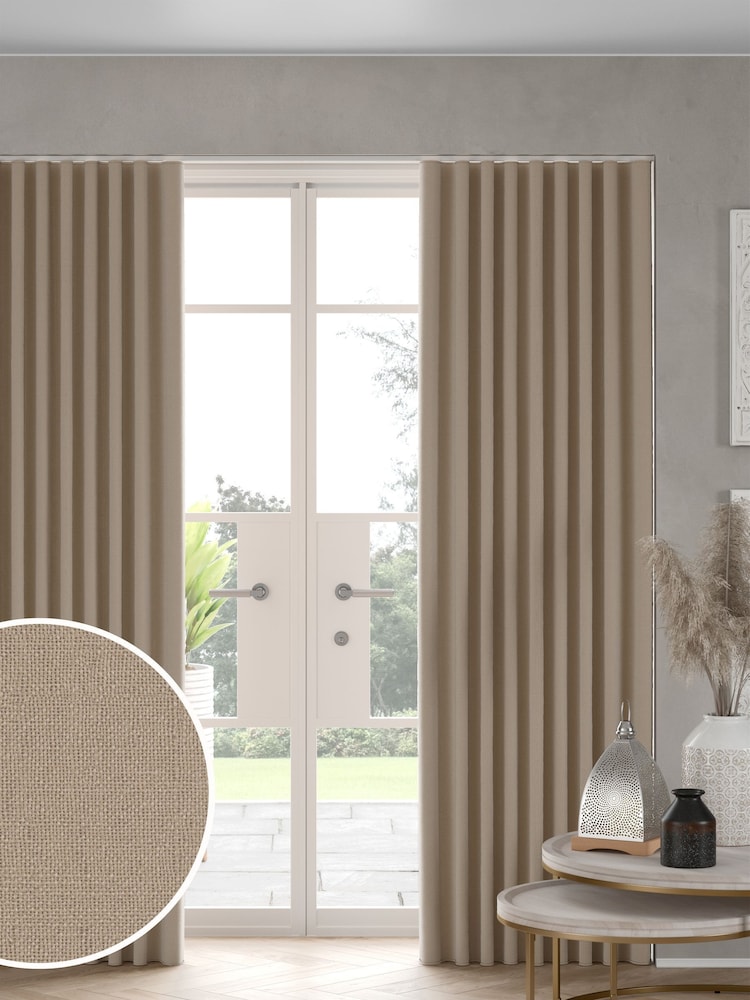 Natural Linen Look Made to Measure Curtains - Image 1 of 9