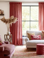 Raspberry Pink Washed Cotton Linen Made To Measure Curtains - Image 1 of 8