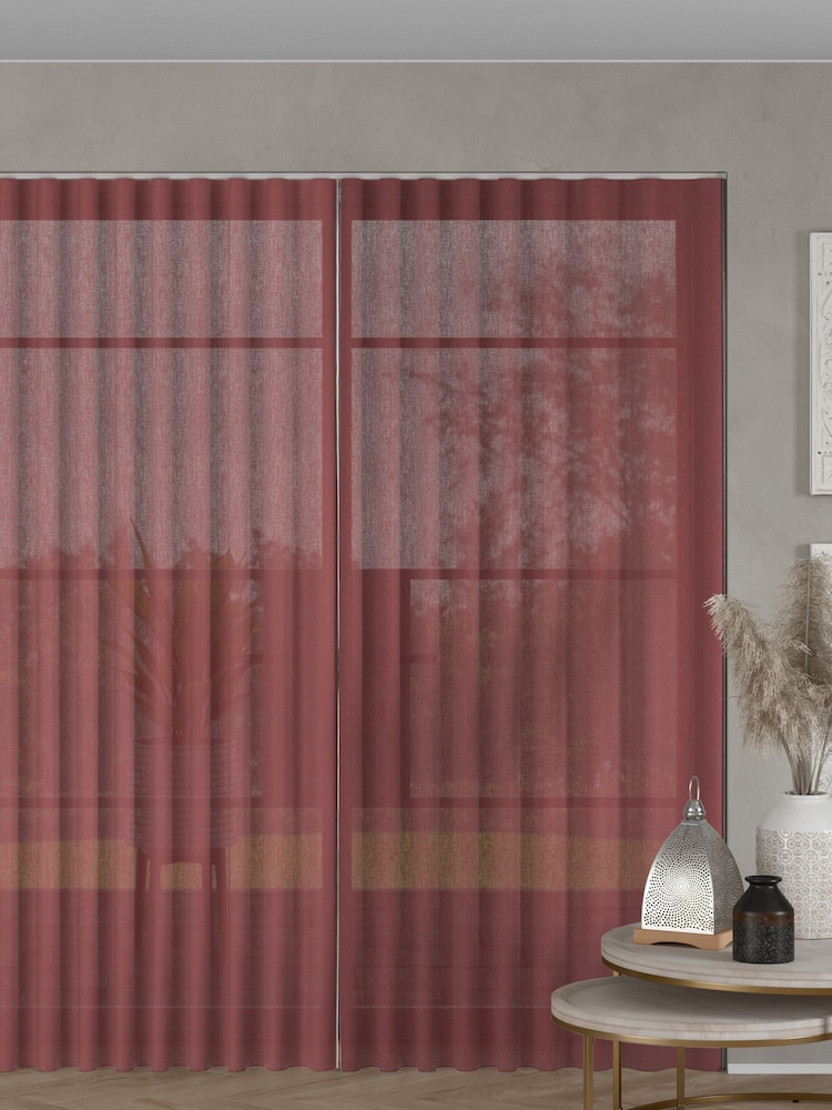 Raspberry Pink Washed Cotton Linen Made To Measure Curtains - Image 2 of 8