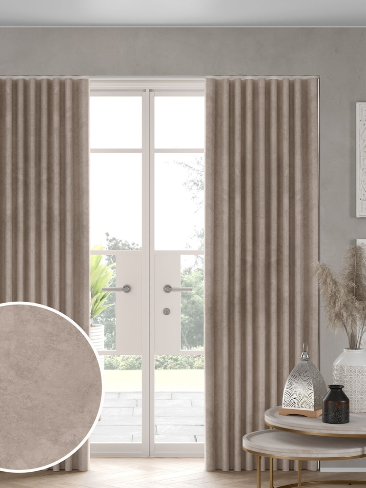 Natural Matte Velvet Made to Measure Curtains - Image 1 of 9