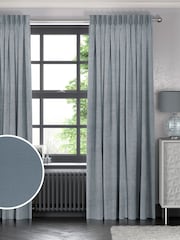 Blue Nikki Made to Measure Cotton/Linen Blend Curtains - Image 1 of 9