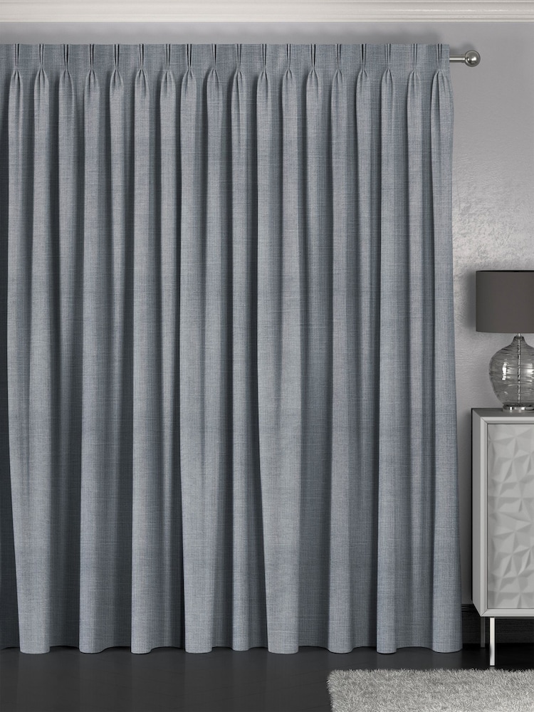 Blue Nikki Made to Measure Cotton/Linen Blend Curtains - Image 2 of 9