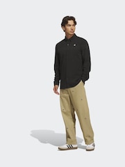 adidas original Black Long Sleeve Button Up Polo Shirt - Image 3 of 6