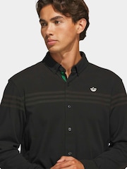 adidas original Black Long Sleeve Button Up Polo Shirt - Image 4 of 6