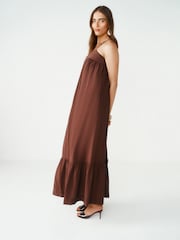 Brown Beaded Maxi Summer Dress - Image 2 of 4