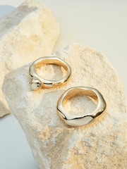 10 Carat Gold Plated N. Premium Chunky Ring Pack Made With Recycled Brass - Image 1 of 4