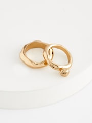 10 Carat Gold Plated N. Premium Chunky Ring Pack Made With Recycled Brass - Image 4 of 4