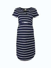 Frugi Navy Blue Organic Cotton Maternity Breastfeeding Dress - Image 2 of 3