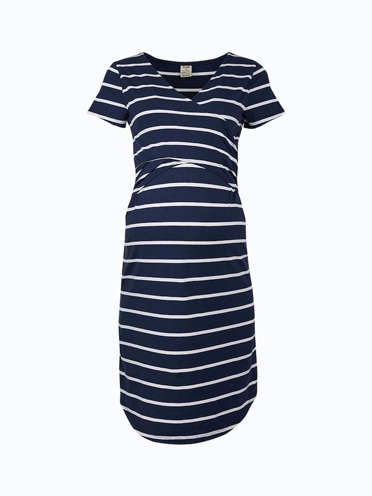Frugi Navy Blue Organic Cotton Maternity Breastfeeding Dress - Image 2 of 3
