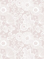 Vymura London Pink Stamped Floral Wallpaper - Image 3 of 3