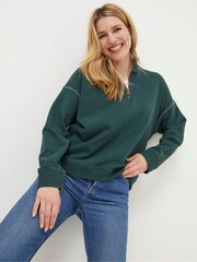 FatFace Green Relaxed Airlie Sweatshirt - Image 1 of 4