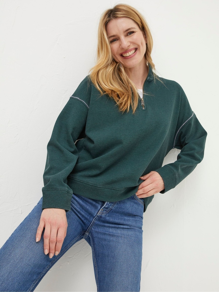 FatFace Green Relaxed Airlie Sweatshirt - Image 1 of 4