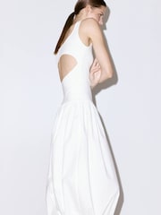 Mango White Balloon Midi Dress - Image 3 of 6