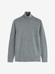 Calvin Klein Grey Merino Turtle Neck Jumper - Image 4 of 6